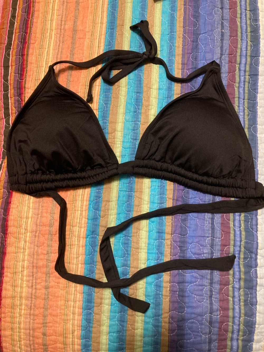 50% off bundled, Kona Sol Black Halter Triangle Bikini Top